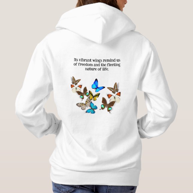 Farbenfrohe Butterfly Freedom Hoodie (Rückseite)