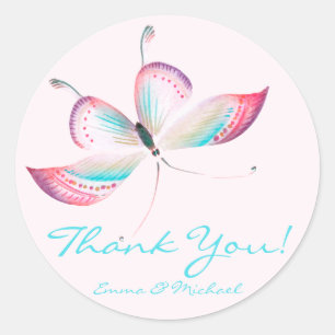 Farbenfrohe Butterfly   Hochzeit Danke, Stickers