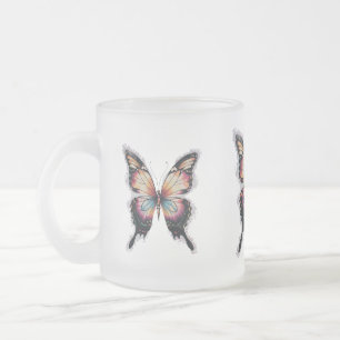 Farbenfrohe Butterfly Mattiert Glass Tasse
