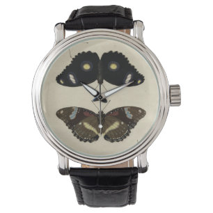 Farbenfrohe Butterfly-Medley auf Creme Background Armbanduhr