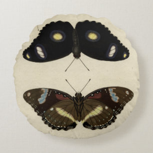 Farbenfrohe Butterfly-Medley auf Creme Background Rundes Kissen