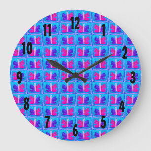 Farbenfrohe Butterfly   Miami Filter   Basic   Große Wanduhr