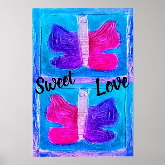 Farbenfrohe Butterfly | Miami Filter | Basic | Poster (Vorne)