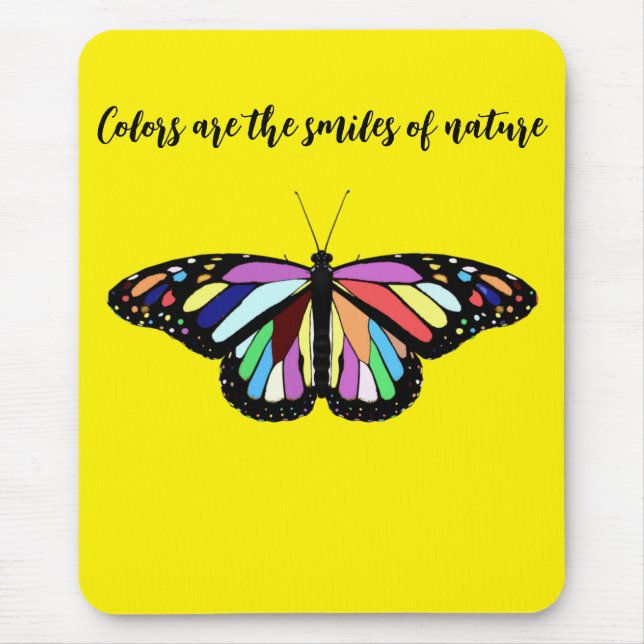 Farbenfrohe Butterfly Mousepad (Vorne)