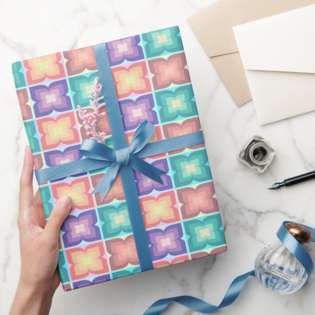 : Farbenfrohe Butterfly-Muster Geschenkpapier (Schenken)