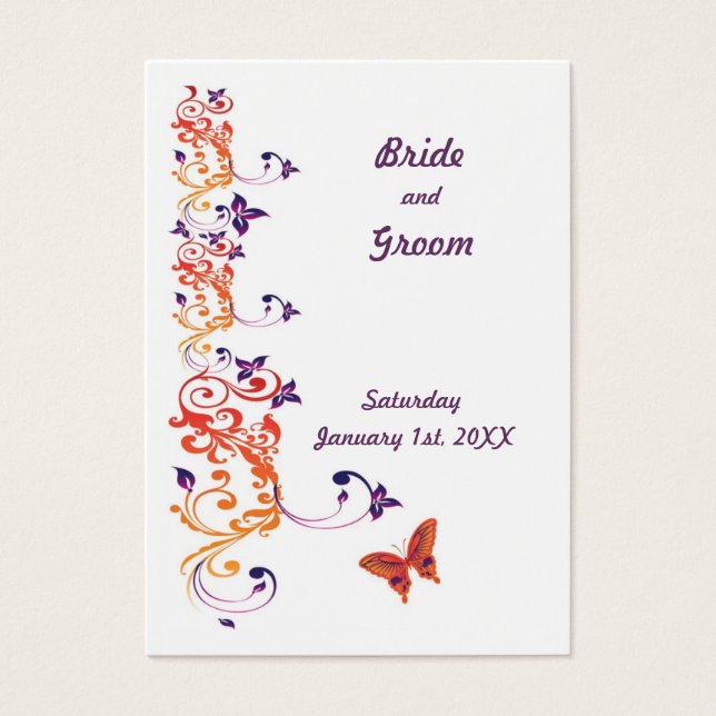 Farbenfrohe Butterfly Save the Date für Hochzeiten (Vorderseite)