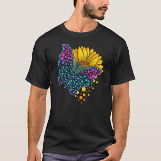 Farbenfrohe Butterfly Sonnenblume September Intern T-Shirt