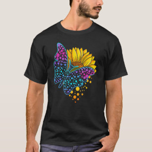 Farbenfrohe Butterfly Sonnenblume September Intern T-Shirt