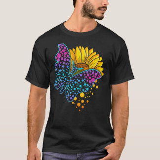 Farbenfrohe Butterfly Sonnenblume September Intern T-Shirt