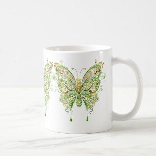 Farbenfrohe Butterfly Tattoo Style Kaffeetasse