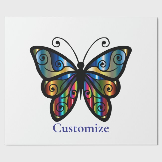 Farbenfrohe Butterfly Thunder_Cove Geschenkpapier (Flach)