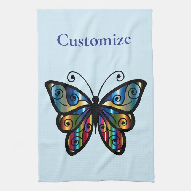 Farbenfrohe Butterfly Thunder_Cove Geschirrtuch (Vertikal)