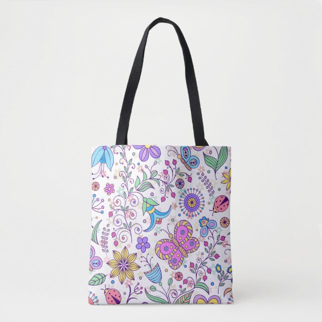 Farbenfrohe Butterfly Tote Bag - Boho Nature (Vorderseite)