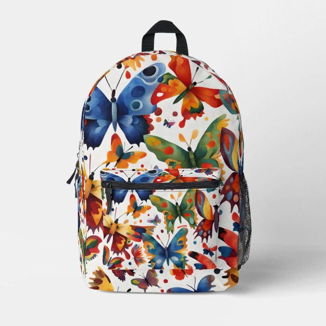 Farbenfrohe Butterfly zeichnend Bedruckter Rucksack (Vorderseite)