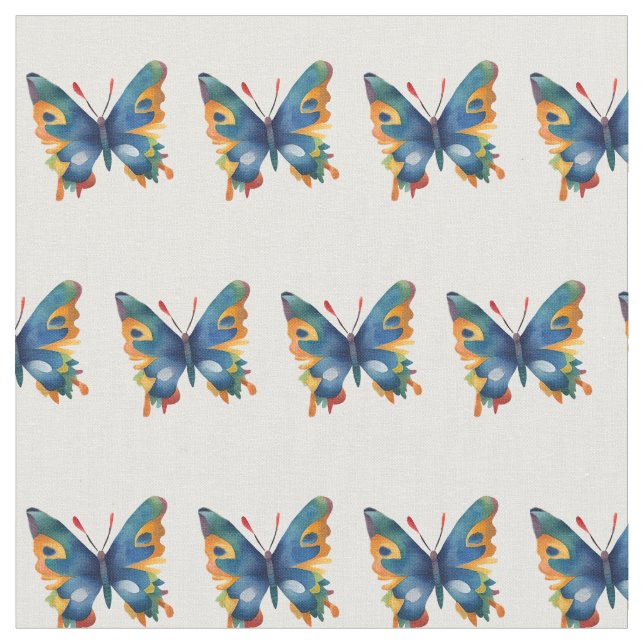 Farbenfrohe Butterfly zeichnend Stoff (Nahaufnahme)
