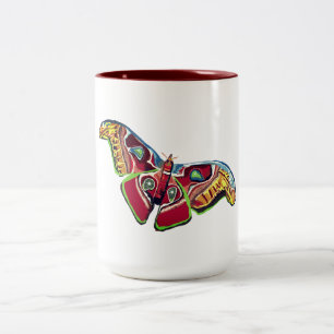 Farbenfrohe Butterfly Zweifarbige Tasse