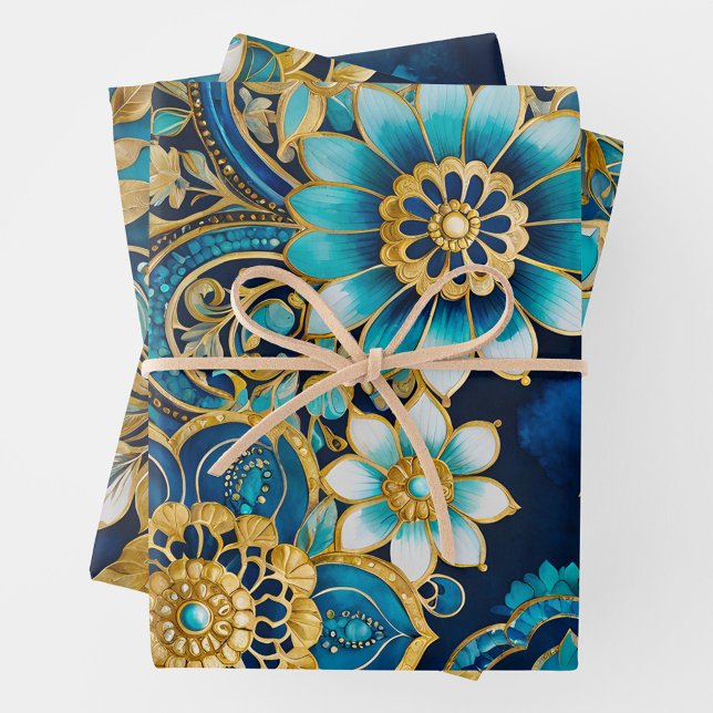 Farbenfrohe byzantinische Kunstschmiedetafeln Geschenkpapier Set (Von Creator hochgeladen)