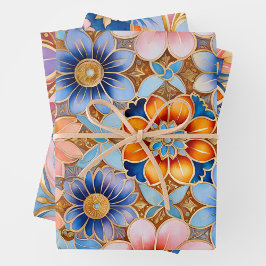 Farbenfrohe byzantinische Kunstschmiedetafeln Geschenkpapier Set