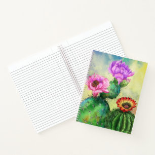 Farbenfrohe Cactus Notebook-Blume Notizbuch