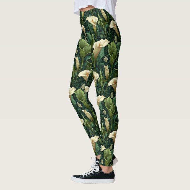 Farbenfrohe Calla-Lilien Ästhetik Fitnessstudio Leggings (Links)