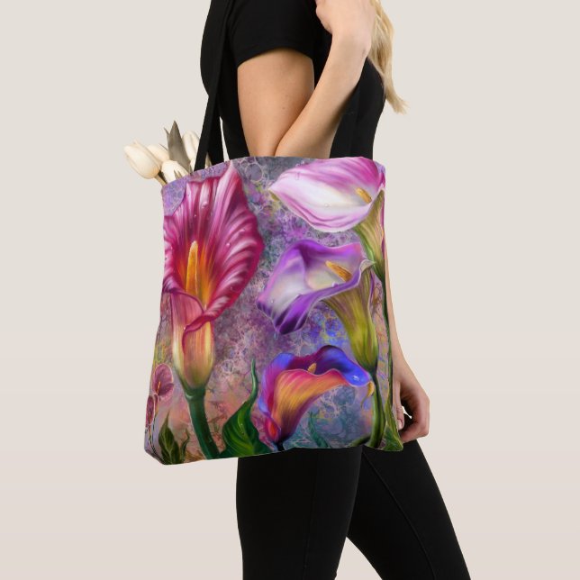 Farbenfrohe Calla-Lilien-Tragetasche (Von Nahem)