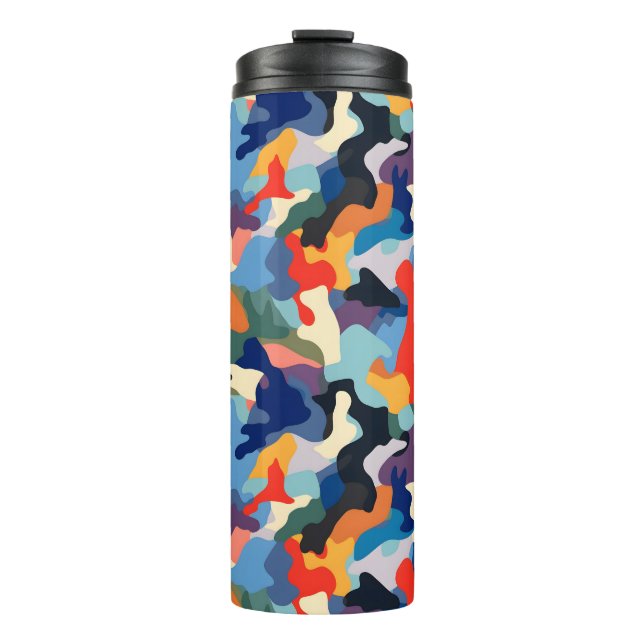 Farbenfrohe Camouflage Thermosbecher (Vorderseite)