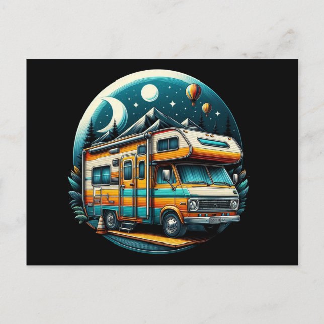Farbenfrohe Camper Postcard! Postkarte (Vorderseite)