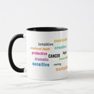 Farbenfrohe CANCER-Eigenschaften Name des odiac-Ze Tasse