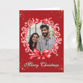 Farbenfrohe Candy Cane Faltenkarte Feiertagskarte