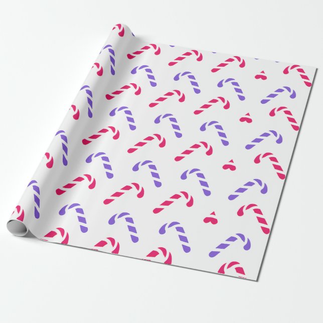 Farbenfrohe Candy Cane Muster Geschenkpapier (Ungerollt)