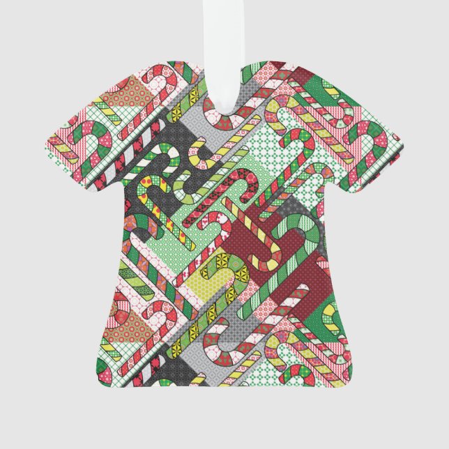 Farbenfrohe Candy Canes Ornament (Rückseite)