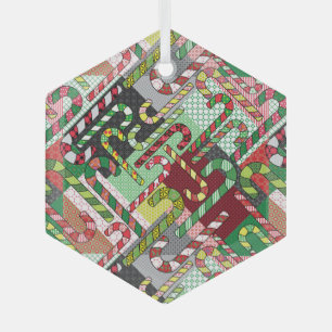 Farbenfrohe Candy Canes Ornament Aus Glas