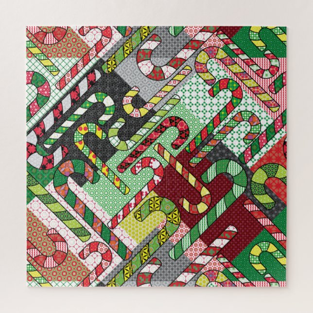 Farbenfrohe Candy Canes Puzzle (Vertikal)