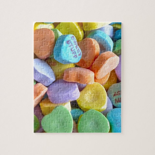 Farbenfrohe Candy Hearts Puzzle (Vertikal)