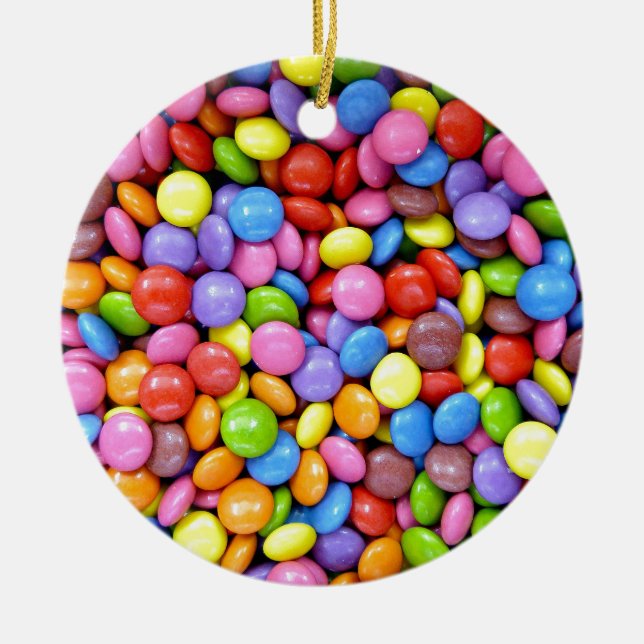 Farbenfrohe Candy Pattern Keramikornament (Vorne)