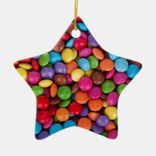 Farbenfrohe Candy Pattern Keramikornament (Vorne)
