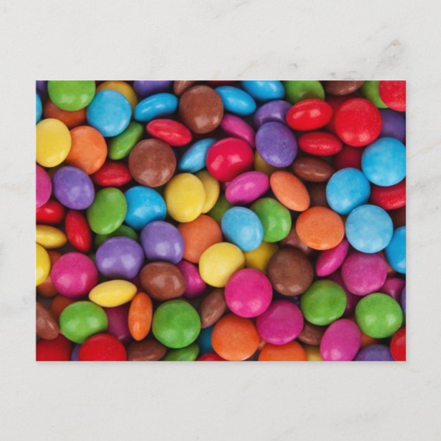 Farbenfrohe Candy Pattern Postkarte (Vorderseite)