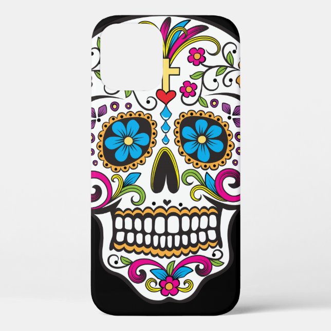 Farbenfrohe Candy Skull Case-Mate iPhone Case (Rückseite)
