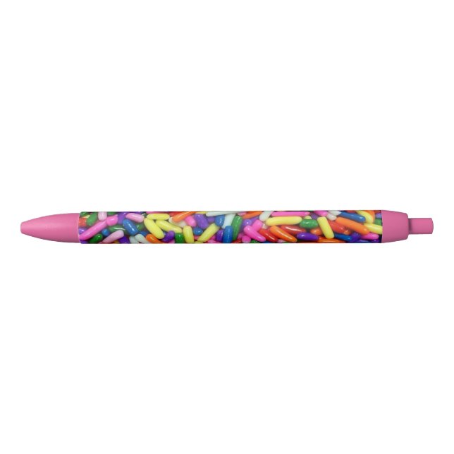 Farbenfrohe Candy Sprinkles Schwarzer Tinte Pen Kugelschreiber (Vorderseite)