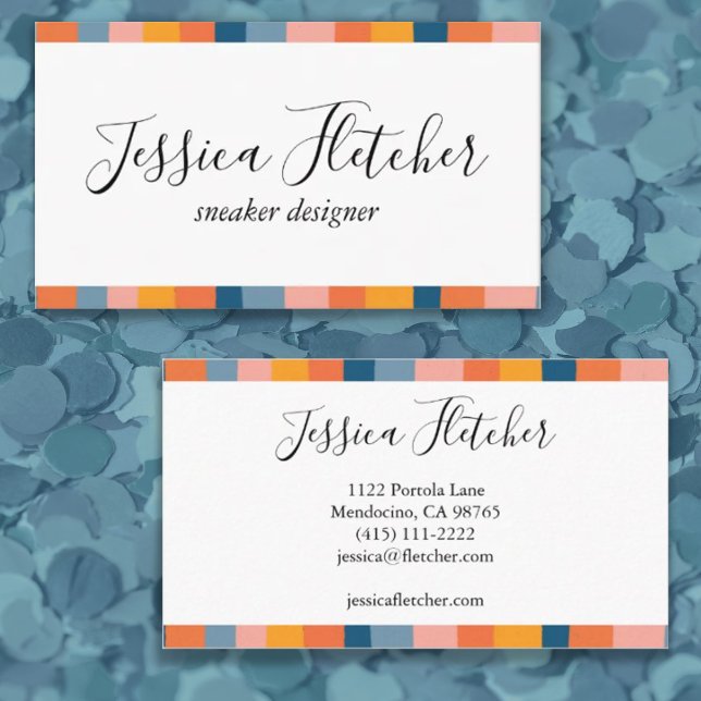 Farbenfrohe Candy Stripes Minimalistisch Cool Visitenkarte (Von Creator hochgeladen)