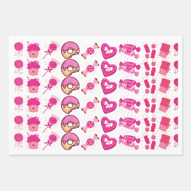 Farbenfrohe Candyland Birthday Geschenkpapier Set (Vorderseite)