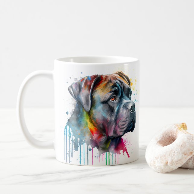 Farbenfrohe Cane Corso Dog Kaffee Tasse, Cup Kaffeetasse (Mit Donut)