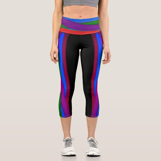 Farbenfrohe Capri Croppe 04 Yoga Pants (Vorderseite)