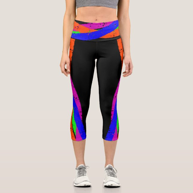 Farbenfrohe Capri Croppe 05 Yoga Pants (Vorderseite)