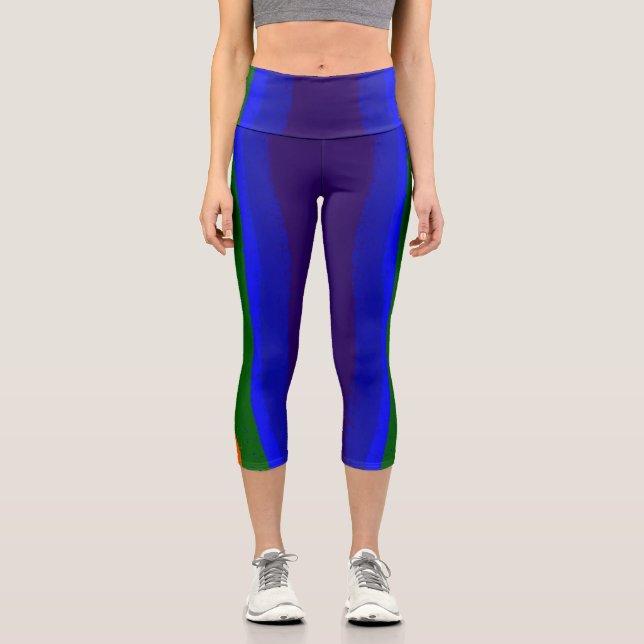 Farbenfrohe Capri Croppe 08 Yoga Pants Leggings (Vorderseite)