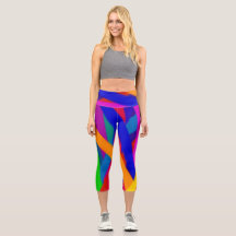 Farbenfrohe Capri Yoga Pants