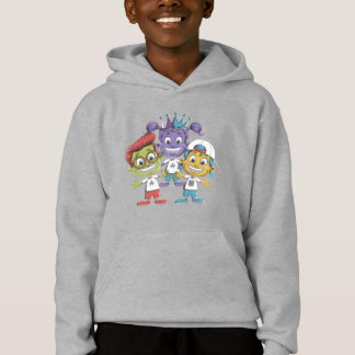 Farbenfrohe Cartoon Kinder mit spielerischen Ausdr Hoodie