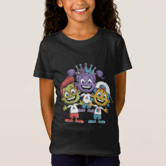 Farbenfrohe Cartoon Kinder mit spielerischen Ausdr T-Shirt