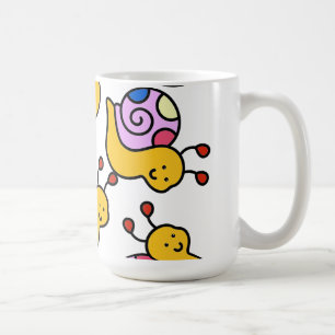 Farbenfrohe Cartoon-Schneckenmuster Kaffeetasse