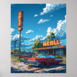 Farbenfrohe Cartoon Style Illustration Poster Ho